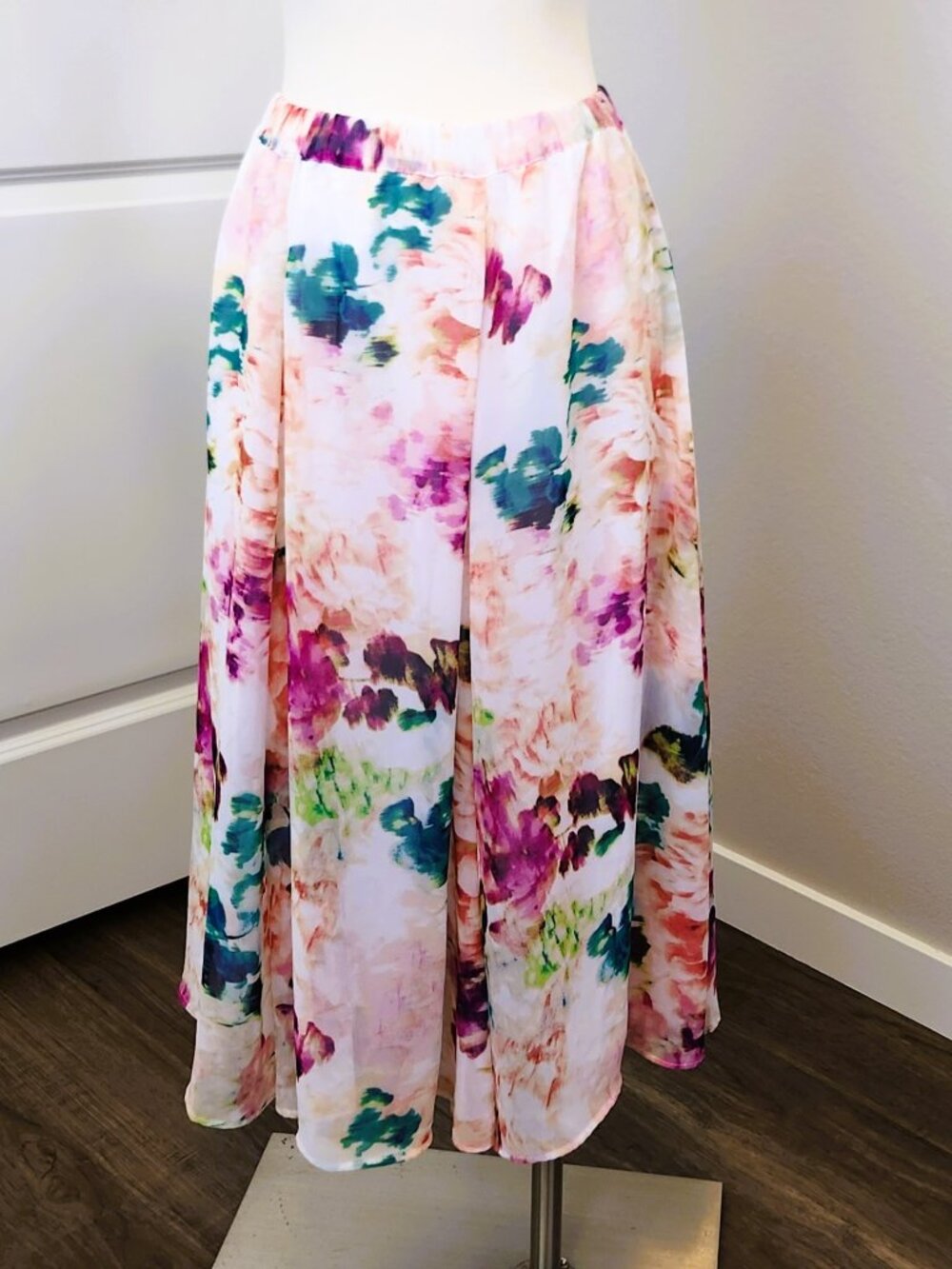 Covington Watercolor Floral Midi Skirt Women's Size Small
